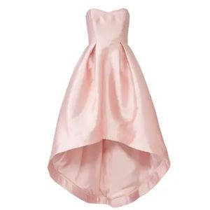Parker Black Roxanne blush pink high-low strapless gown size 10